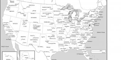 Yhdysvallat - USA map - Kartat yhdysvallat - USA (Pohjois-Amerikka -  Amerikka)