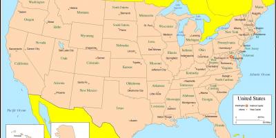 Yhdysvallat - USA map - Kartat yhdysvallat - USA (Pohjois-Amerikka -  Amerikka)
